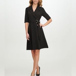 Calvin Klein women's belted blazer navy size 8